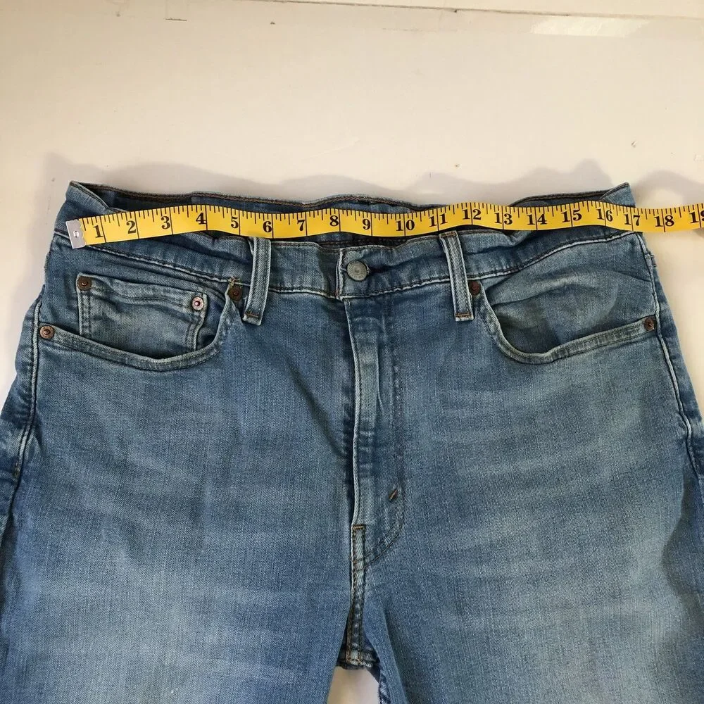 Levis 514 Men 36x29.5 Straight Leg Flex Denim Jeans Medium Light Wash 00514-1286
